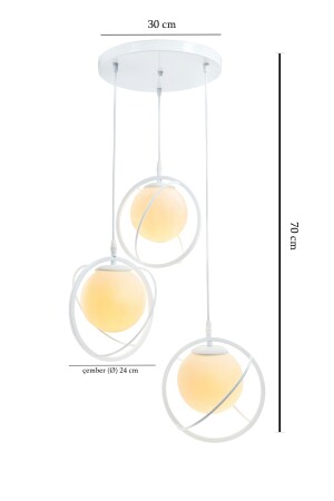 Welt 3 Tablett. Weißer Glop-Kronleuchter aus weißem Glas. Wohnzimmer, Küche, Teenager, Zimmer, Schlafzimmer, Ladenwelt 3some - 2