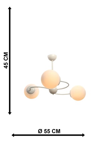 Wendekreis 3. Kronleuchter aus weißem Glas BEG1013BEG03 - 5