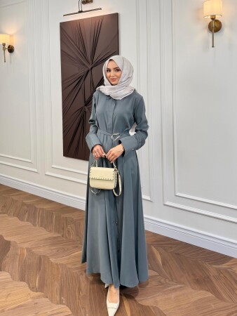 Wespa Kuşaklı Elbise - Antrasit - Nuuwears