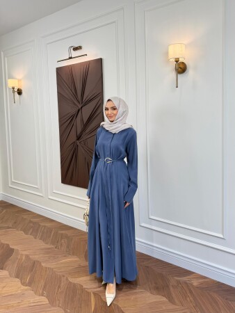 Wespa Kuşaklı Elbise - Mavi - Nuuwears