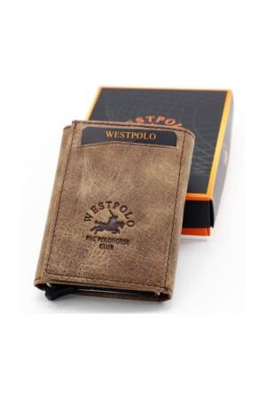 West Polo Brown Herren-Geldbörse aus echtem Leder Wsp55 5510 - 3
