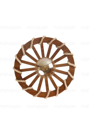 Wheel Wheel Design Rustikaler Kronleuchter aus Holz – M263 - 4