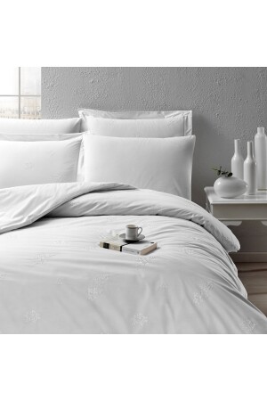 White Collection Asper Pamuk Percale Çift Kişilik Nevresim Kılıfı Beyaz 60254072 - 4