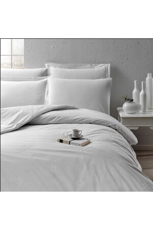 White Collection Asper Pamuk Percale King Size Nevresim Kılıfı Beyaz 000001000037157002 - 3