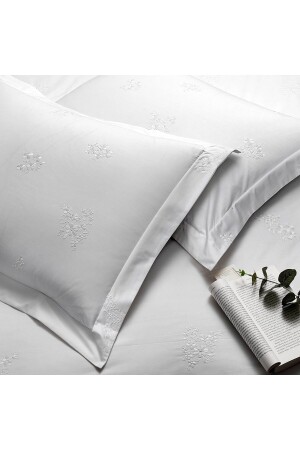 White Collection Asper Pamuk Percale King Size Nevresim Kılıfı Beyaz 000001000037157002 - 4