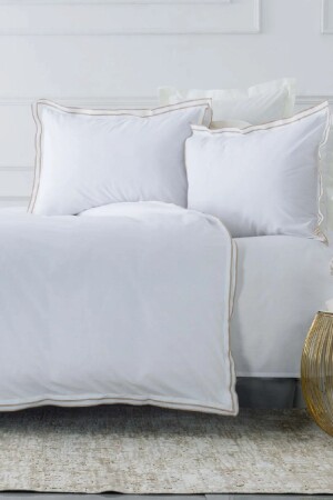 White Collection Victorie Bej Pikolu Percale Çift Kişilik Nevresim Takımı 200.20.01.0106 - 1