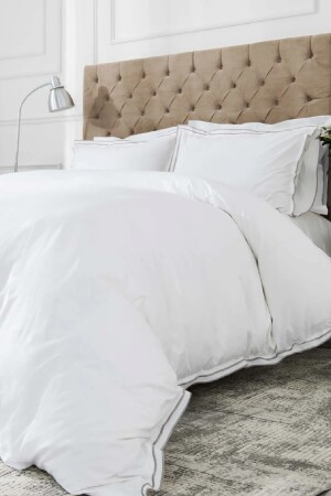 White Collection Victorie Gri Pikolu Percale Çift Kişilik Nevresim Takımı 200.20.01.0107 - 5