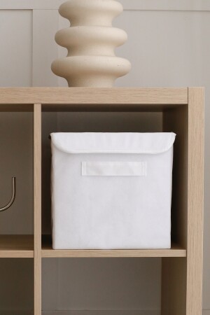 White Covered In-Cabinet Laundry Toy Organizer Folding Storage Box 28x28x28 BKKPK - 3