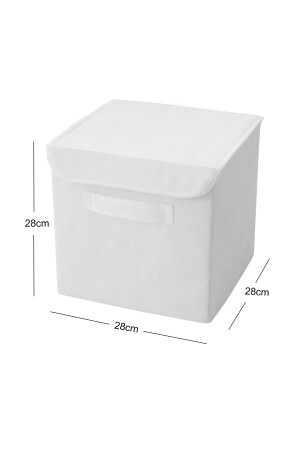 White Covered In-Cabinet Laundry Toy Organizer Folding Storage Box 28x28x28 BKKPK - 7