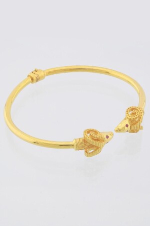 Widderkopf-Handschellenarmband aus 22 Karat Gold - 3