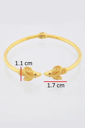 Widderkopf-Handschellenarmband aus 22 Karat Gold - 6