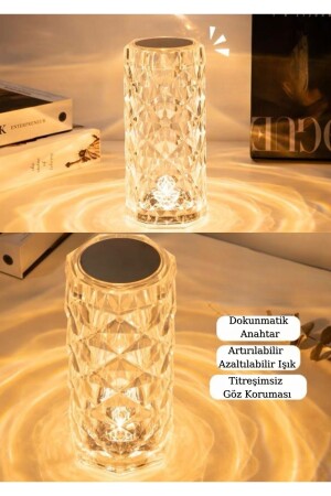 Wiederaufladbare Kristall-Tischlampe, LED-Lampenschirm, Touch-3-Farbmodus KMT-2 - 5