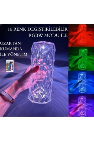 Wiederaufladbare Kristall-Tischlampe, LED-Lampenschirm, Touch + Fernbedienung RGBW, Modell KMT-2 - 5