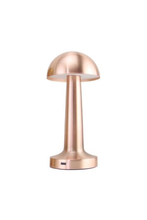 Wiederaufladbare Retro-Tischlampe Modell Mushroom mit Dimmer Roségold - 4