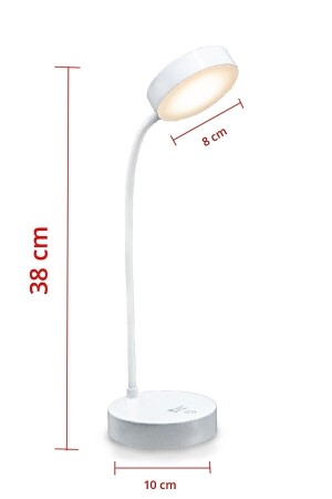 Wiederaufladbare Touch 3-stufige 20-LED-Studien-Leseleuchte, flexible Tischlampe, Weiß - 5