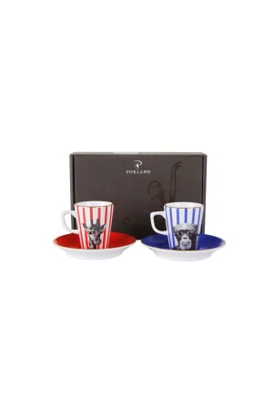 Wild Life Monkey Giraffe Kaffeeset mit Teller 4-teilig 04ALM005320 - 1