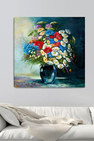 Wildblumen Leinwandgemälde 90x90 cm KRÇÇKLRİ017 - 4