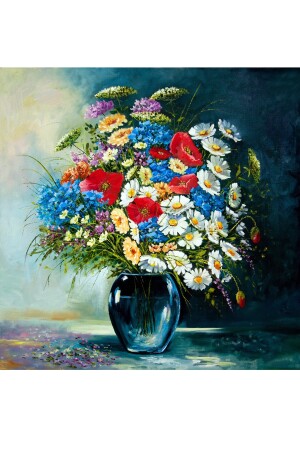 Wildblumen Leinwandgemälde 90x90 cm KRÇÇKLRİ017 - 5