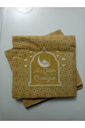 Willkommen Ramadan bedruckte Serviette Gold Tan Farbe 20 Stück - 4