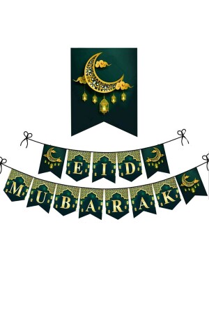 Willkommen Ramadan Eid Mubarak Banner – Islamische Dekorationen – Banner Eid Mubarak Frohe Feiertage 190 cm - 1