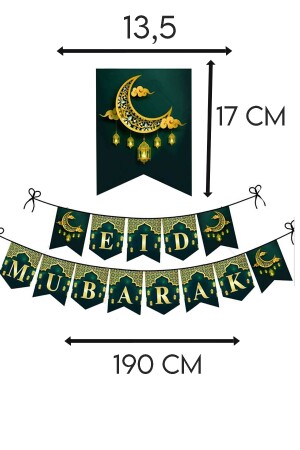 Willkommen Ramadan Eid Mubarak Banner – Islamische Dekorationen – Banner Eid Mubarak Frohe Feiertage 190 cm - 2