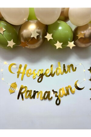 Willkommen Ramadan geschrieben 17-teiliges Ornament-Set 11 Monate Sultan Feast LED beleuchtete Beschriftung Ballonkette alle Altersgruppen - 10