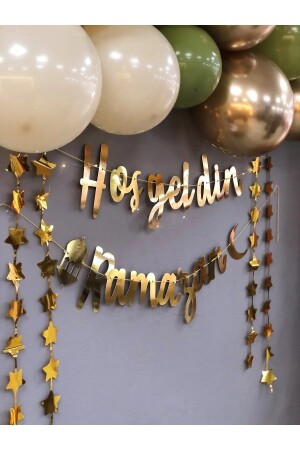 Willkommen Ramadan Gold Schriftzug LED-Kette Ballon-Set Sultan von 11 Monaten Eid al-Fitr Raumdekorationsset - 5
