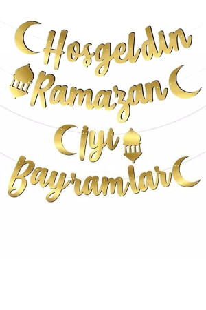 Willkommen Ramadan Schriftzug Banner Happy Eid Banner Ramadan Dekorationen Eid Mubarak - 1