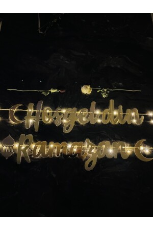 Willkommen Ramadan Schriftzug Gold Kalligraphie Led Raumdekoration Fee Led - 3