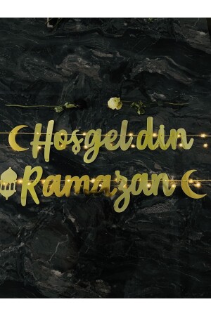 Willkommen Ramadan Schriftzug Gold Kalligraphie Led Raumdekoration Fee Led - 5