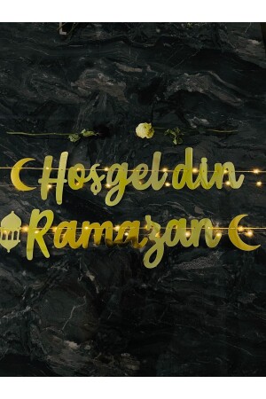 Willkommen Ramadan Schriftzug Gold Kalligraphie Led Raumdekoration Fee Led - 6