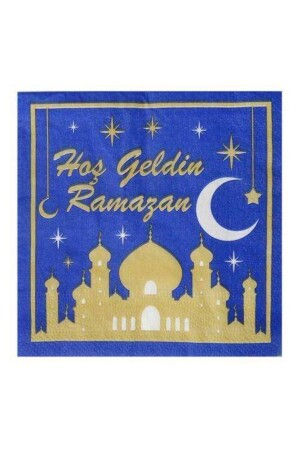 Willkommen Ramadan Serviette Blau 20 Stück - 1