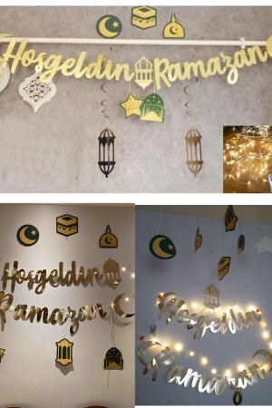 Willkommens-Ramadan-Schild mit LED-Licht, Ramadan-Feiertags-Deckenornament, Sultan von 11 Monaten, religiöses Ornament - 1