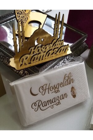 Willkommens-Ramadan-Servietten- und Serviettenhalter-Set - 3