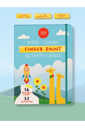 Wipe Clean Finger Paint Activity Cards - Silinebilir Parmak Boyası Kartları - Fingerprint Activities - 1