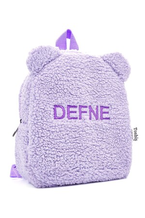 [WIR SCHREIBEN DEN GEWÜNSCHTEN NAMEN MIT STICKEREI] Teddy Lilac 0-8 Jahre alter Kinderrucksack – Kindergarten - 4