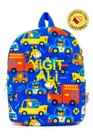 [Wir schreiben den Namen, den Sie wollen] Blue Vehicles 0–8 Jahre alter Kinderrucksack – Kindergarten – Kindergartentasche - 2