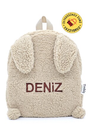 [ WIR SCHREIBEN DEN NAMEN, DEN SIE WOLLEN ] Kaninchen Beige 0–8 Jahre alter Kinderrucksack – Kindergarten- und Kindergartentasche - 2