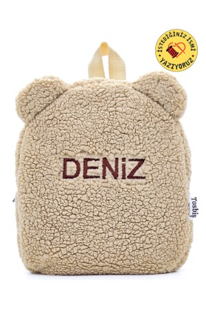 [Wir schreiben den Namen, den Sie wollen] Teddy Beige 0–8 Jahre alter Kinderrucksack – Kindergarten-Kinderzimmer-Rucksack - 1