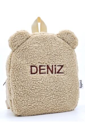 [Wir schreiben den Namen, den Sie wollen] Teddy Beige 0–8 Jahre alter Kinderrucksack – Kindergarten-Kinderzimmer-Rucksack - 4