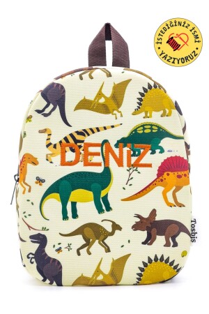 [ WIR SCHREIBEN DEN NAMEN, DEN SIE WOLLEN ] Wilder Dinosaurier 0–8 Jahre alter Kinderrucksack – Kindergarten – Kindergartentasche - 2