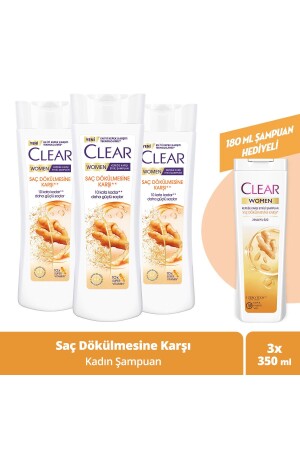 Women Kepeğe Karşı Etkili Şampuan Saç Dökülmesine Karşı 350 ml X3 - Clear
