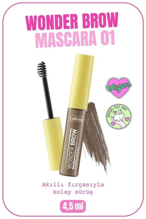 Wonder Brow Eyebrow Mascara Kaş Maskarası 01 Açık Kahve - 2