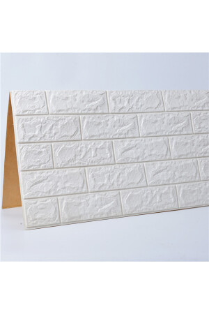 Wonderful Kendinden Yapışkanlı Duvar Kağıdı Esnek Köpük Paneli 3d Boyutlu Tuğla Desen Beyaz - 2