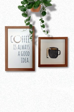 كوفي كوكن القهوة دائما فكرة جيدة إطار مجموعة الجوز - Wooden Factory