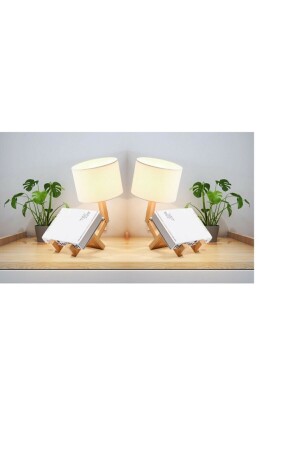 Wooden Man Tischlampe mit Bücherregal Nachtlicht 2 Stück ADM0102 - 2