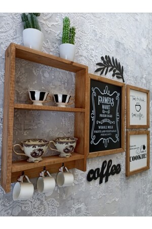 كوكب القهوة من الزاوية الخشب الحقيقي أزياء المطبخ الخشبية - woodhomeworks