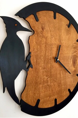 Woodpecker Doppelfarbige dekorative moderne Holzfarben-Mechanismus-Wanduhr, moderne neue Uhr, 50 cm x 50 cm xy67 - 4