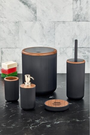 Woody 5’li Banyo Seti Siyah – Ckr2857 C320.025 1069184.0020 - Digithome