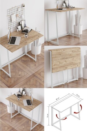 Work001, klappbarer praktischer Schreibtisch, Computertisch, Zeichentisch - 1